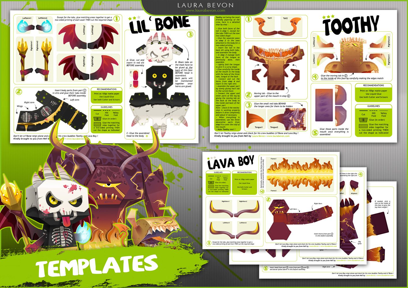 DIY templates page preview.
Title and 3d preview at the bottom.